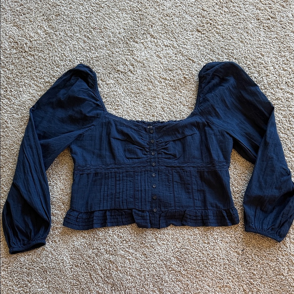 NWOT American Eagle Outfitters Navy Blue Blouse